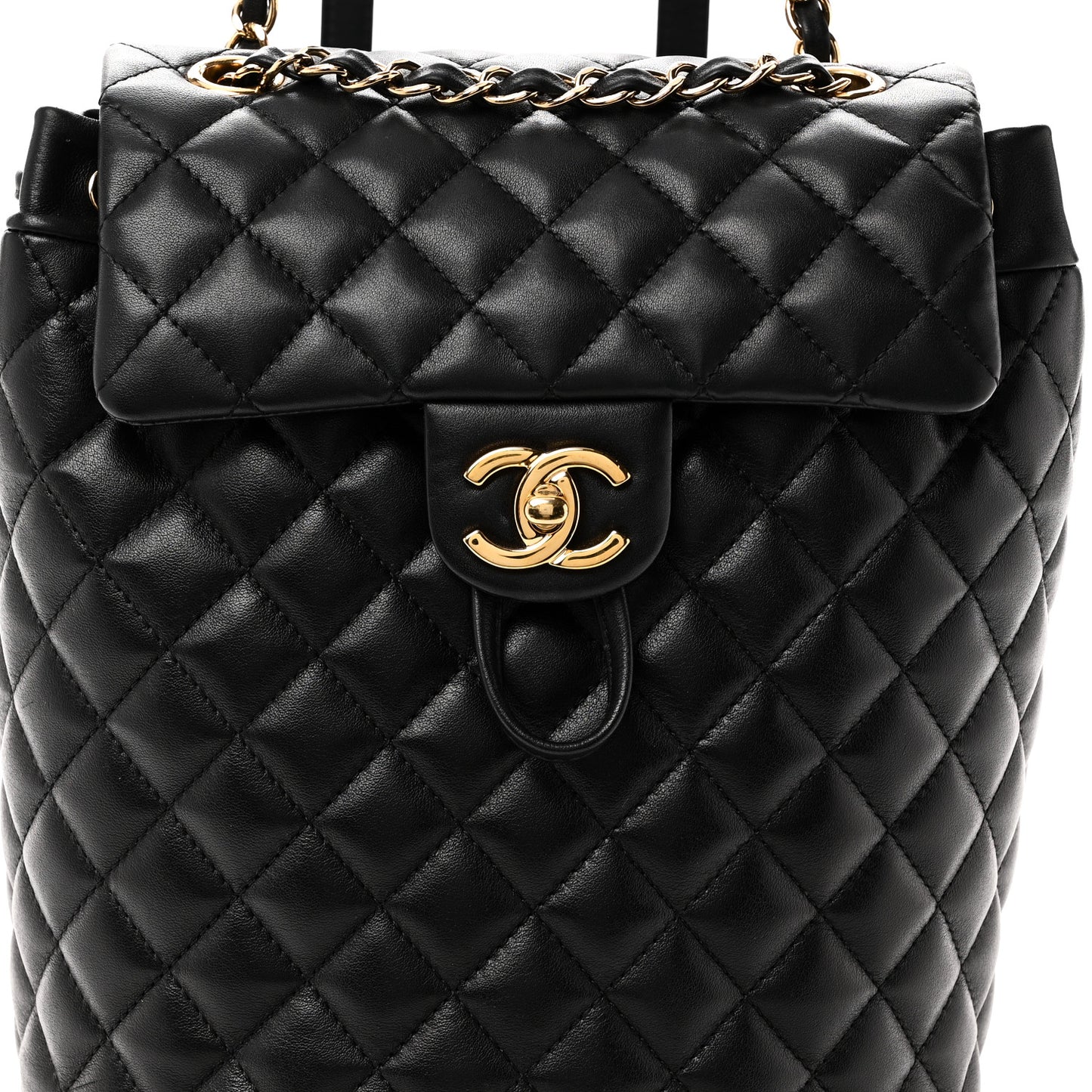 Lambskin Quilted Small Urban Spirit Backpack Black Black