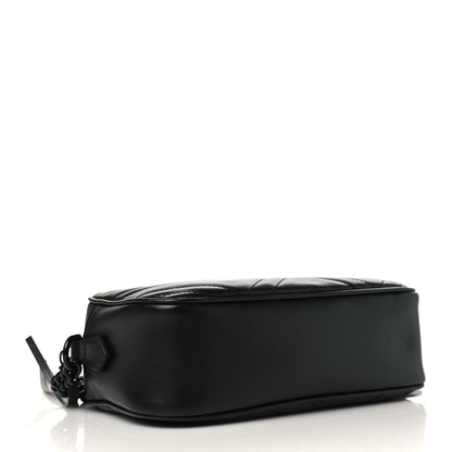 Gucci Calfskin Matelasse Monochrome Small GG Marmont Chain Shoulder Bag Black 4 of 8