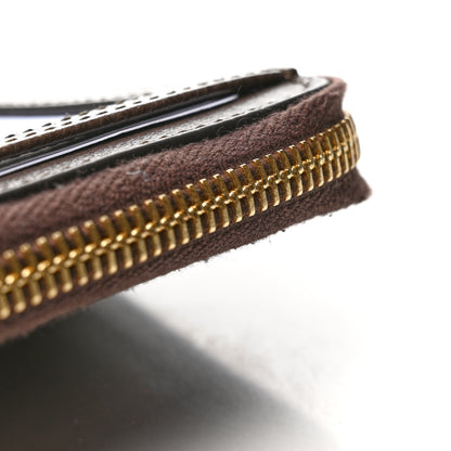 Gucci GG Supreme Monogram Textured Dollar Calfskin Web Ophidia Zip Around Card Case Wallet Beige Ebony New Acero 8 of 10