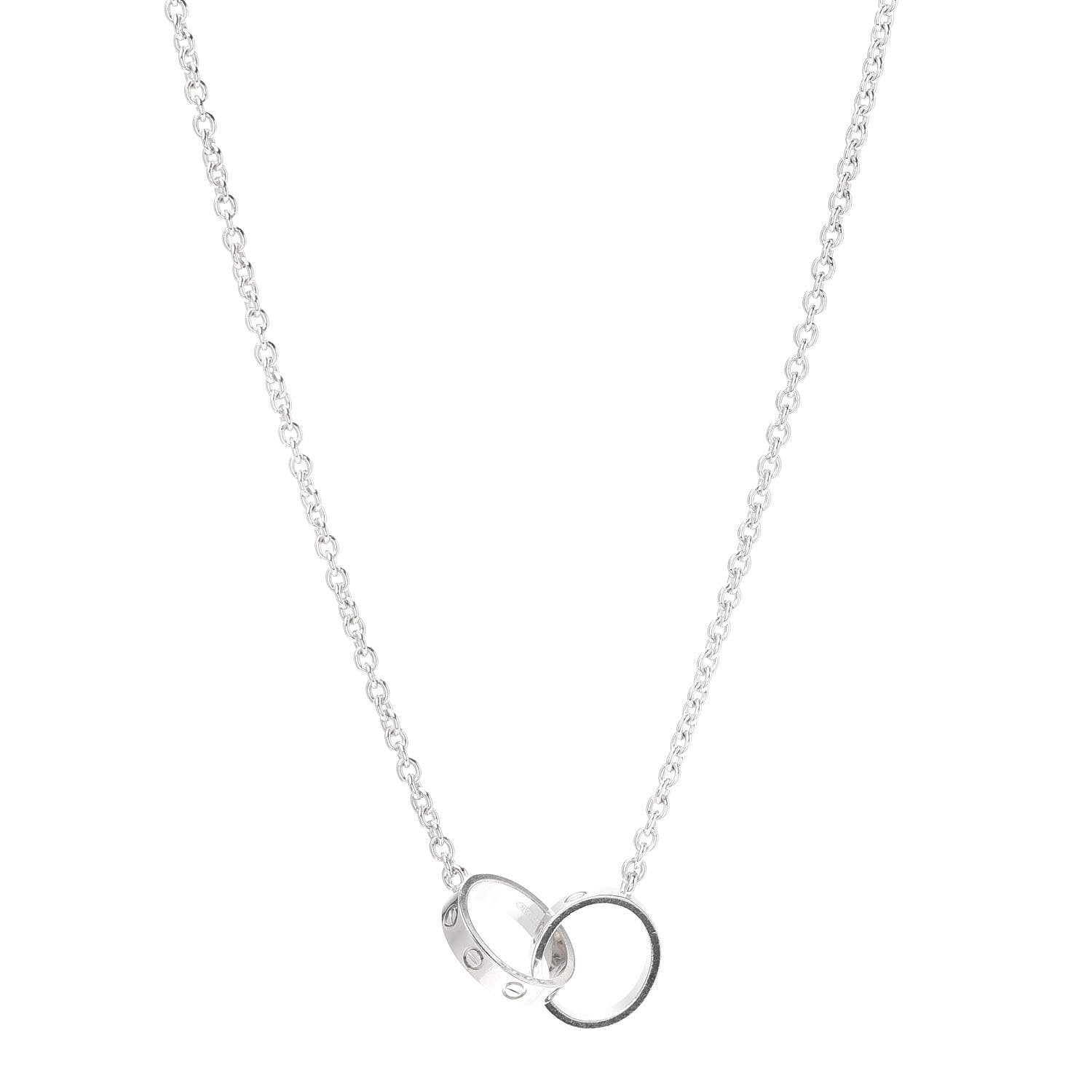 Cartier 18K White Gold Interlocking LOVE Necklace 1 of 7