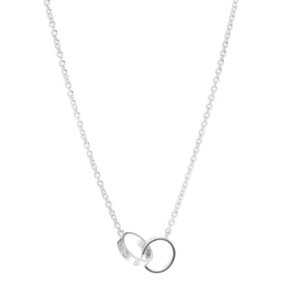 Cartier 18K White Gold Interlocking LOVE Necklace 1 of 7