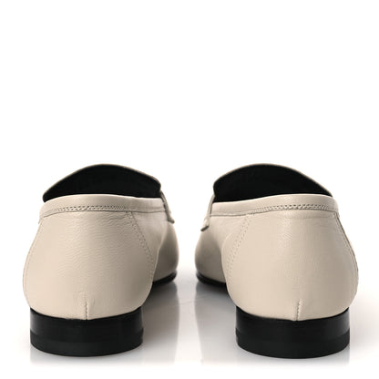 Hermes Goatskin Womens Paris Loafers 37.5 Beige Glaise 6 of 11