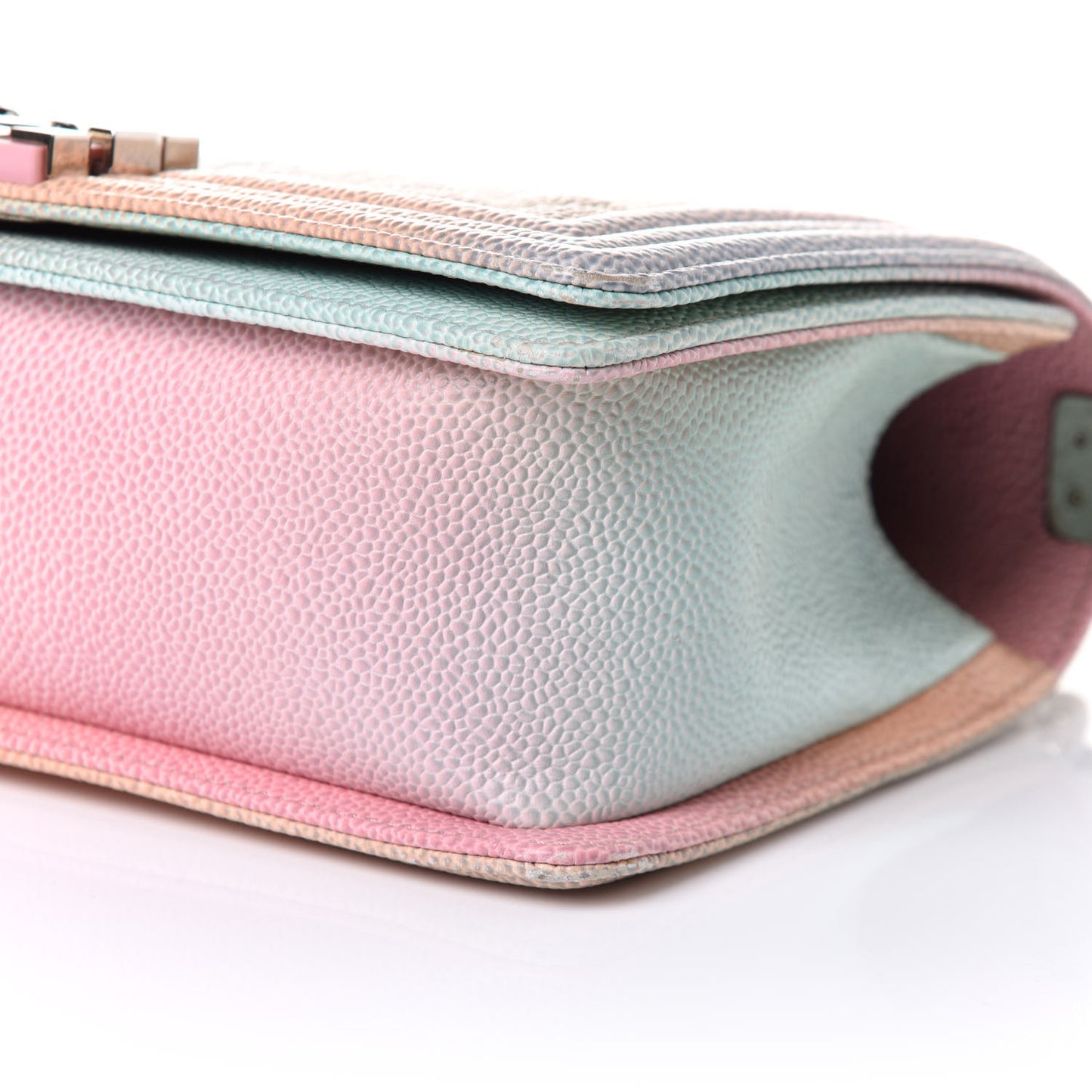 Caviar Quilted Medium Cuba Rainbow Boy Flap Pink Multicolor