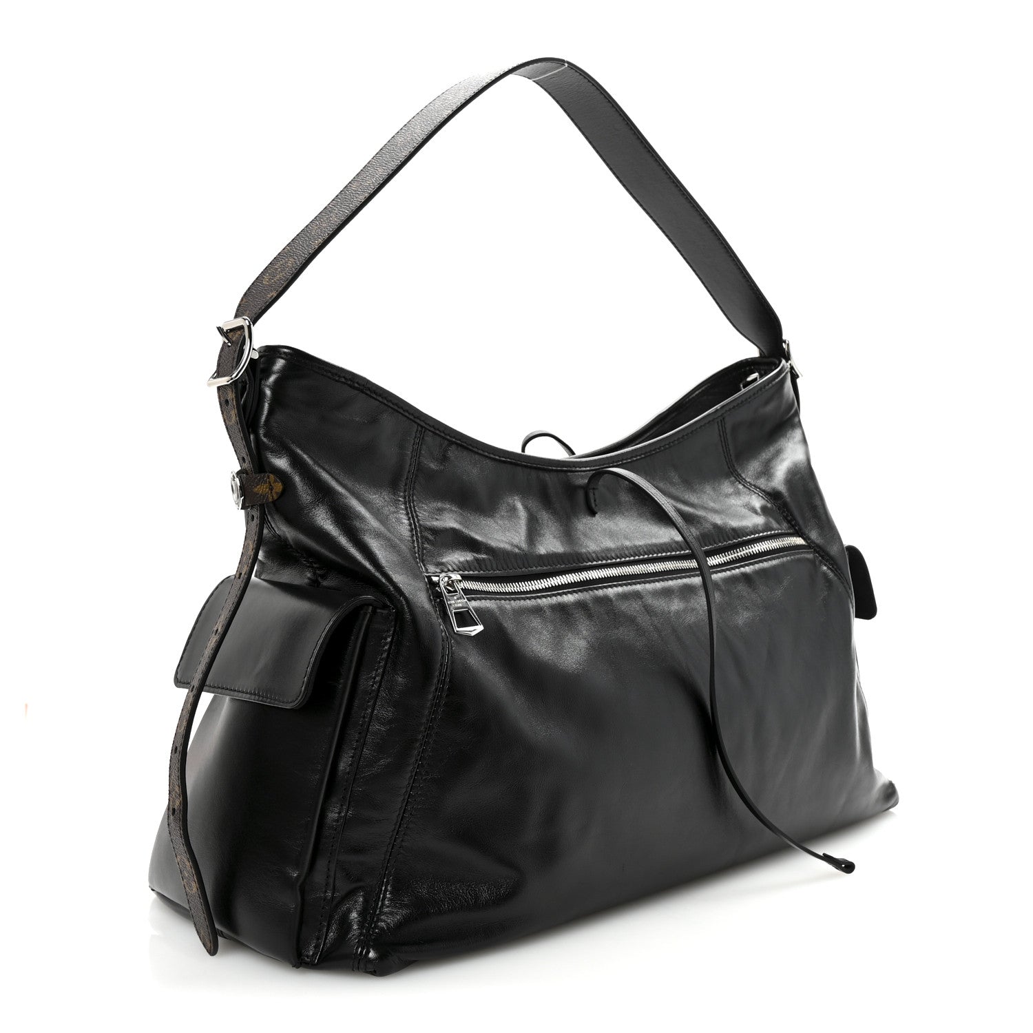 Louis Vuitton Lambskin CarryAll Travel Bag Black 4 of 11