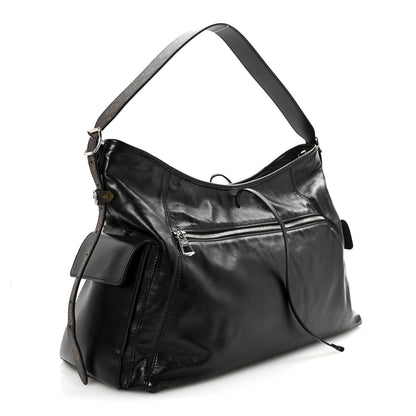 Louis Vuitton Lambskin CarryAll Travel Bag Black 4 of 11