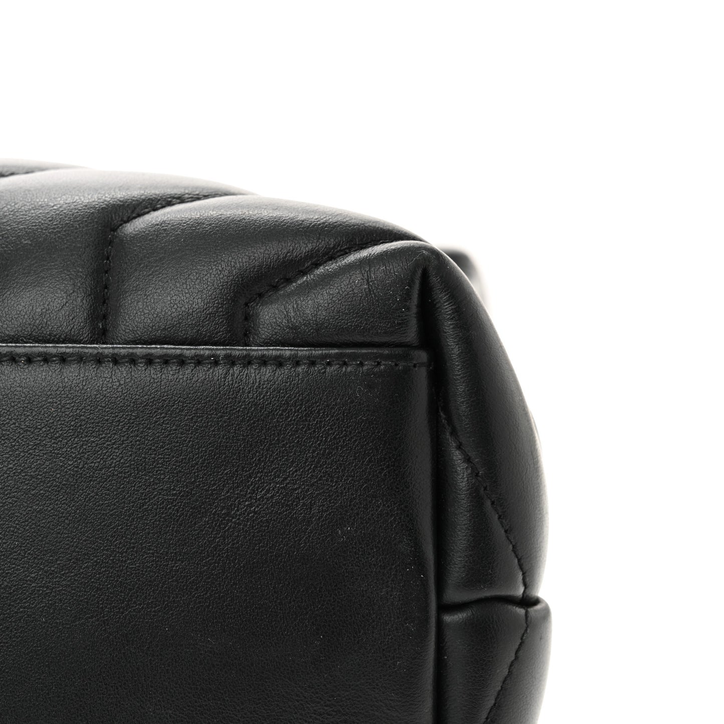Calfskin Y Quilted Monogram Medium Loulou Chain Satchel Black