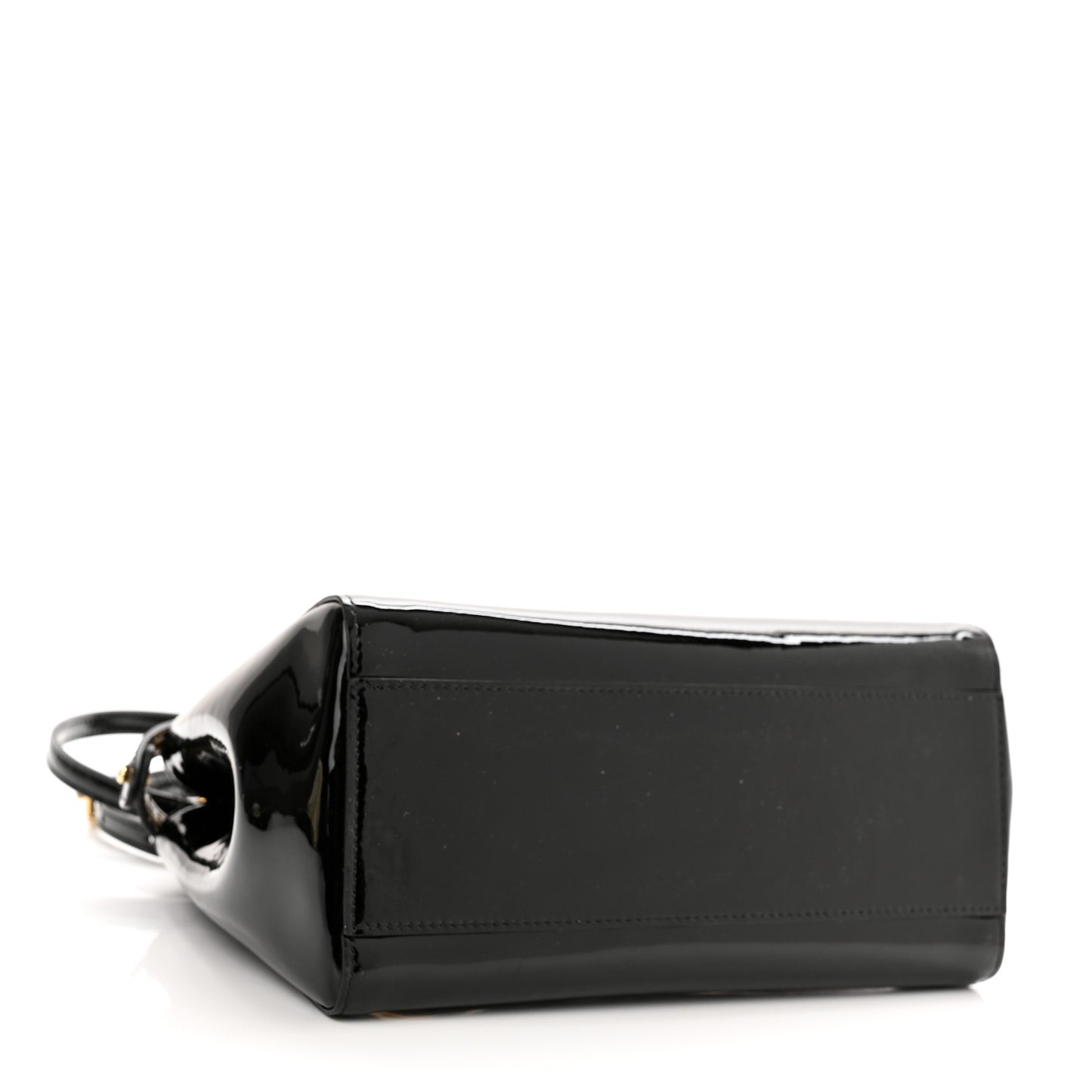 Vitello Vernice Mou Mini Peekaboo Iconic Satchel Black