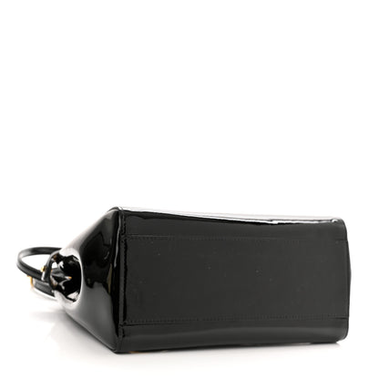 Fendi Vitello Vernice Mou Mini Peekaboo Iconic Satchel Black 4 of 10