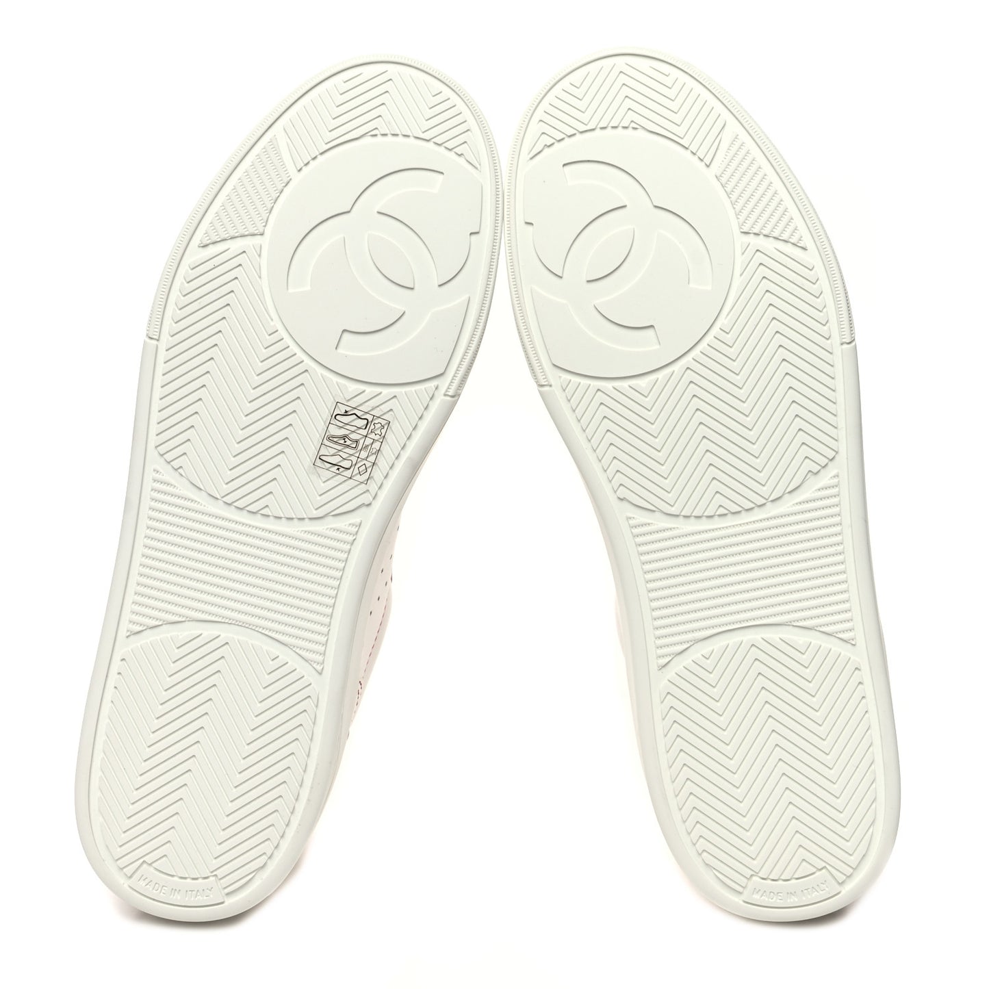 Calfskin Womens Logo Sneakers 40 White Pink