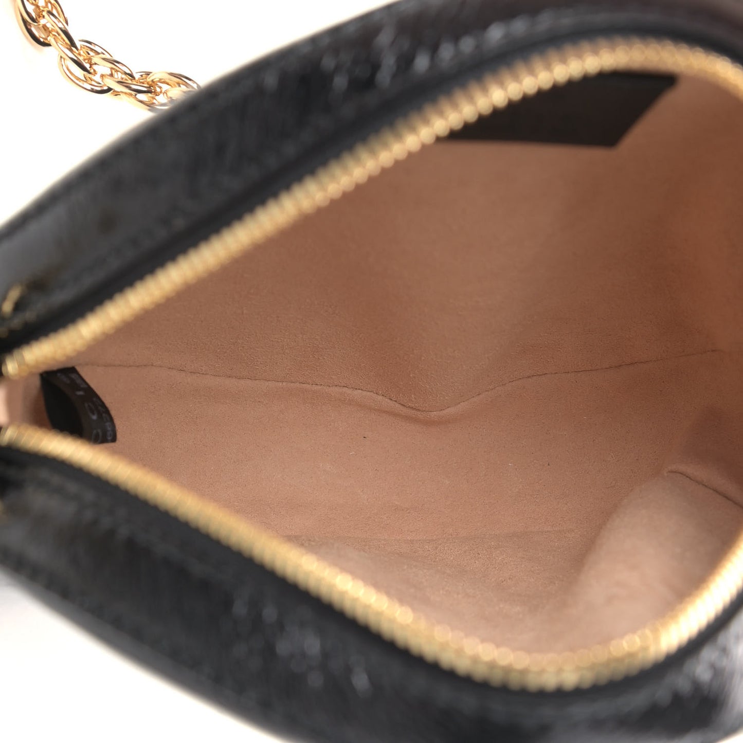 Suede Patent Web Mini Ophidia Round Shoulder Bag Black