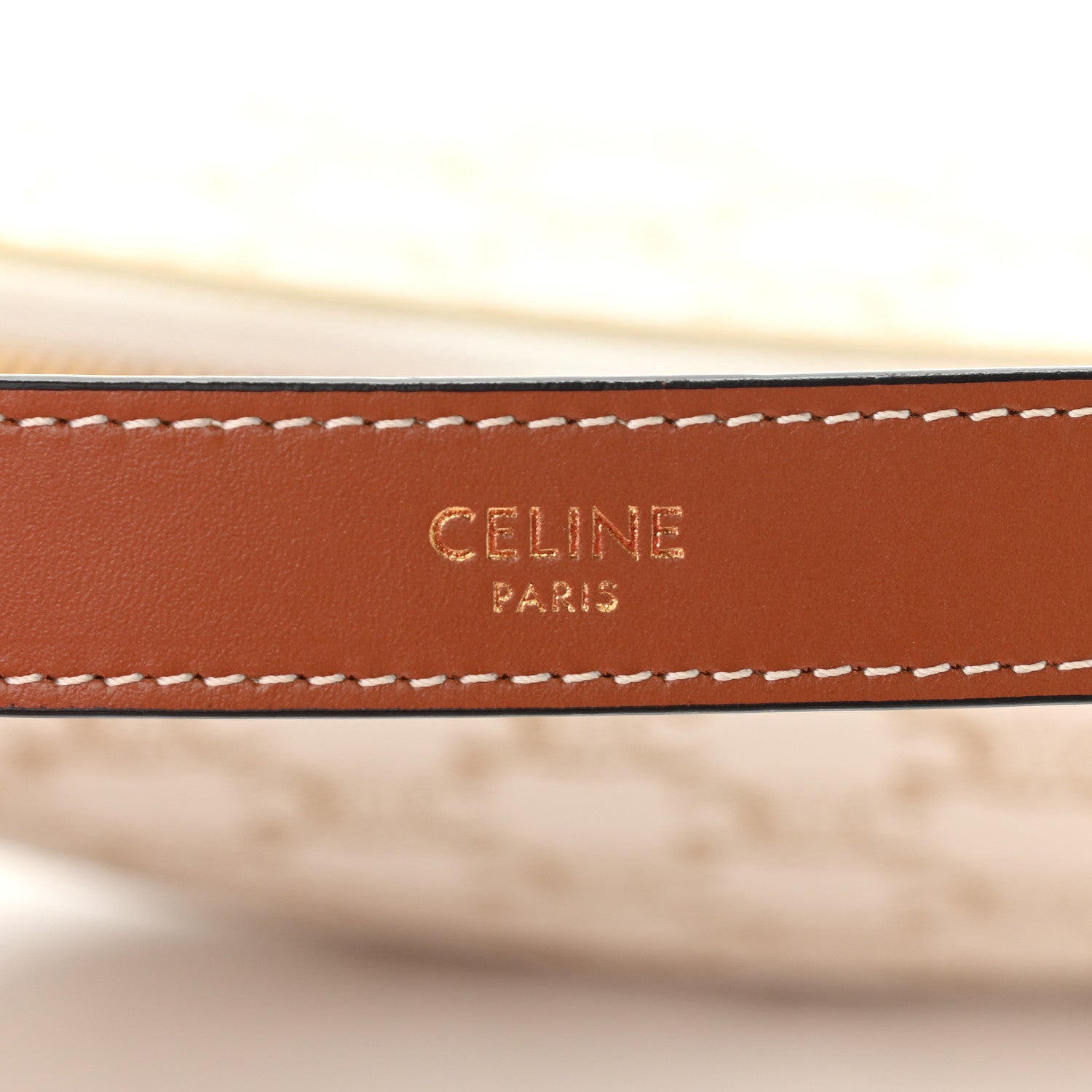 Celine Canvas Calfskin Ava Triomphe Shoulder Bag White 8 of 11