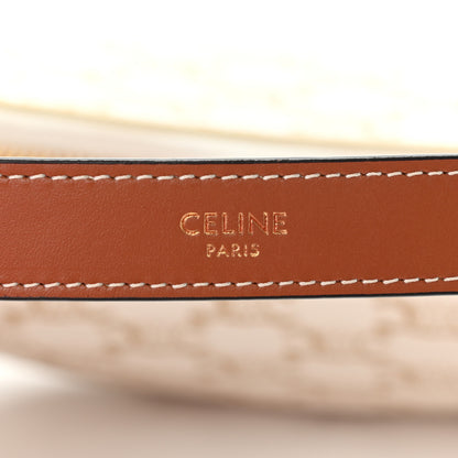 Celine Canvas Calfskin Ava Triomphe Shoulder Bag White 8 of 11