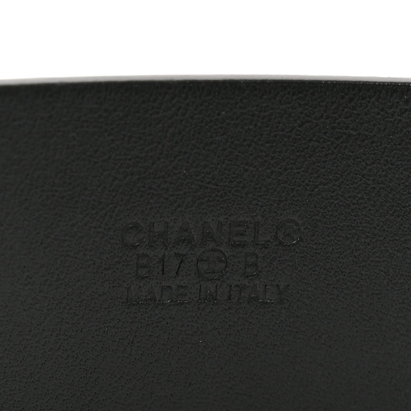 Crumpled Calfskin Pearl CC Belt 105 42 Black