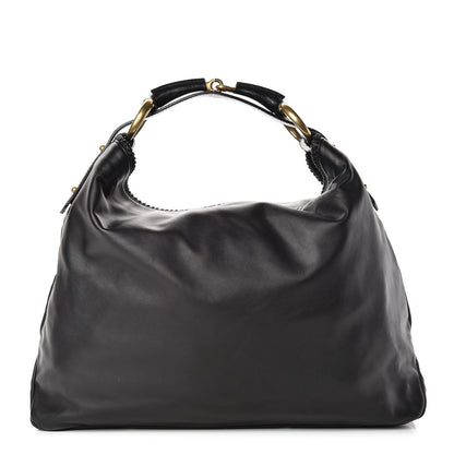 Gucci Calfskin Large Horsebit Chain Hobo Black 1 of 12