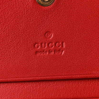 Gucci GG Supreme Monogram Apple Card Case Wallet Beige Multicolor Lobster Red 5 of 6
