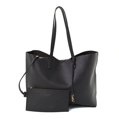Saint Laurent Calfskin Large Shopping Tote Coal 1 of 10