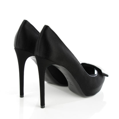 Louis Vuitton Satin Music Hall Open Toe Pumps 40 Black 4 of 9