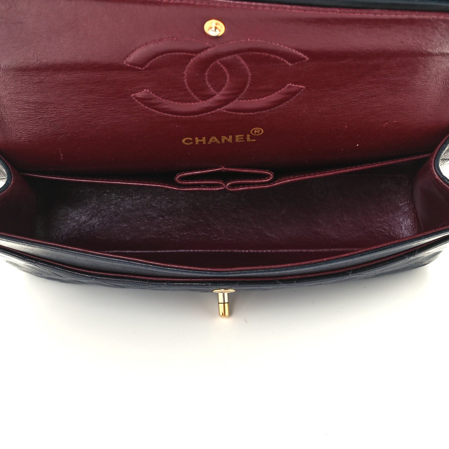 Lambskin Quilted Medium Double Flap Black