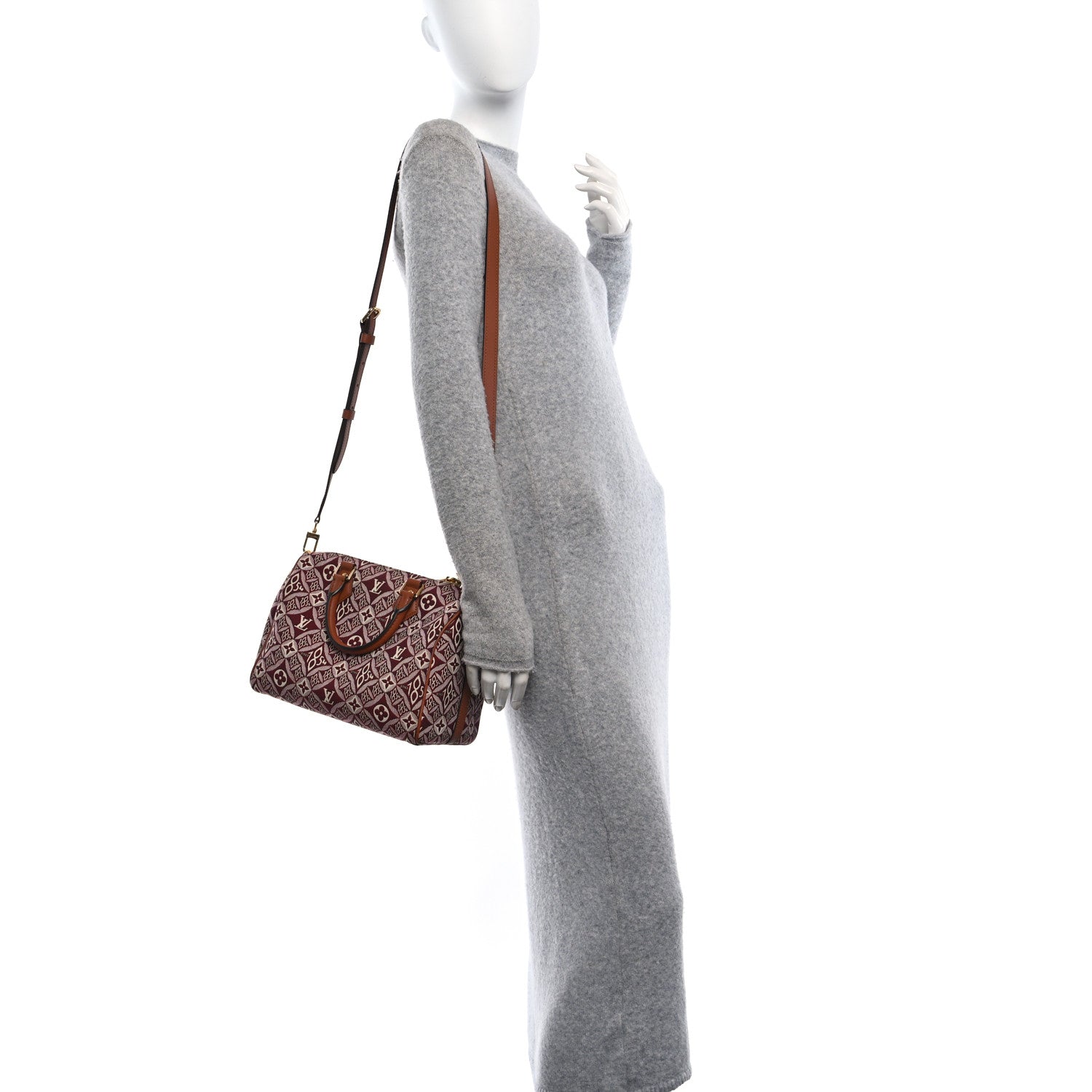 Louis Vuitton Jacquard Since 1854 Speedy Bandouliere 25 Bordeaux 2 of 9