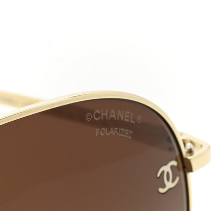 Chanel Aviator CC Sunglasses 4189-T-Q Gold 7 of 8