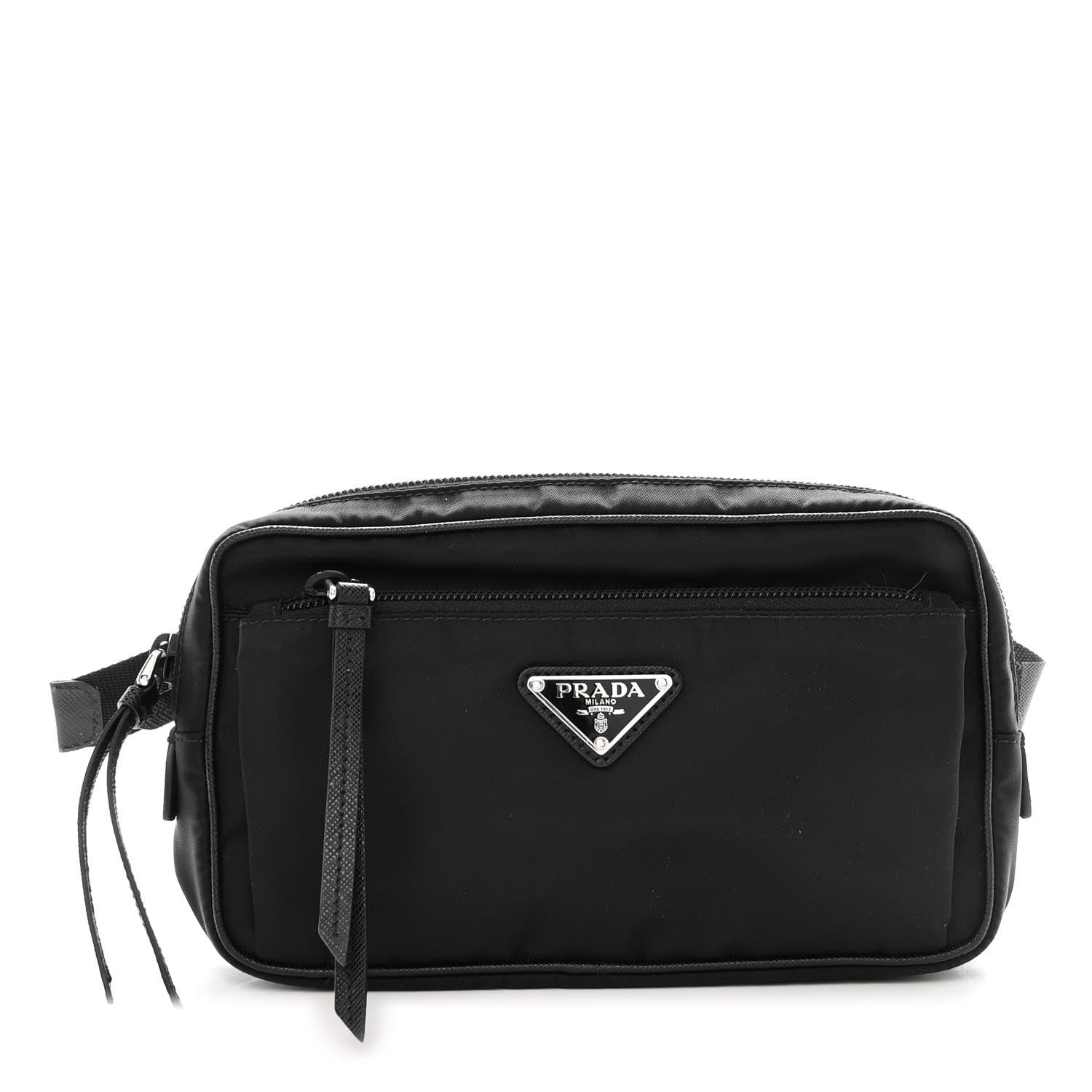 Prada Tessuto Nylon Saffiano Belt Bag Black 1 of 9