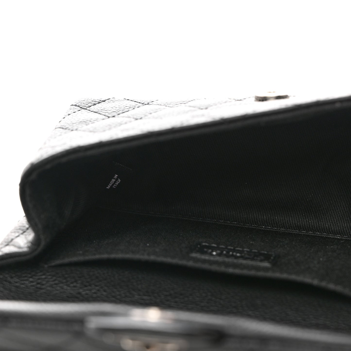 Grained Calfskin Quilted 2.55 Reissue Flap Belt Bag Clutch Black