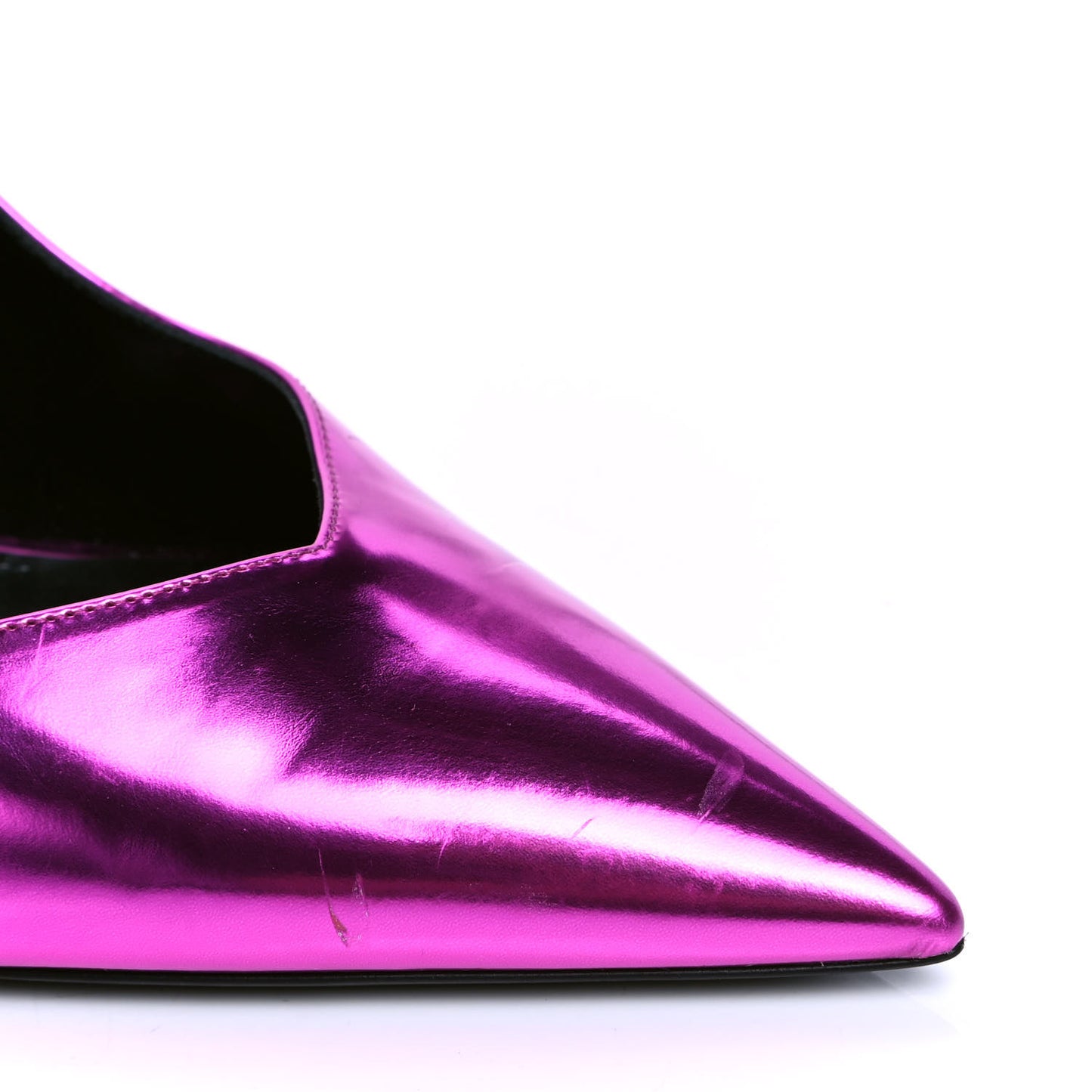 Metallic Calfskin Kiki 100 Pumps 38.5 Fuchsia
