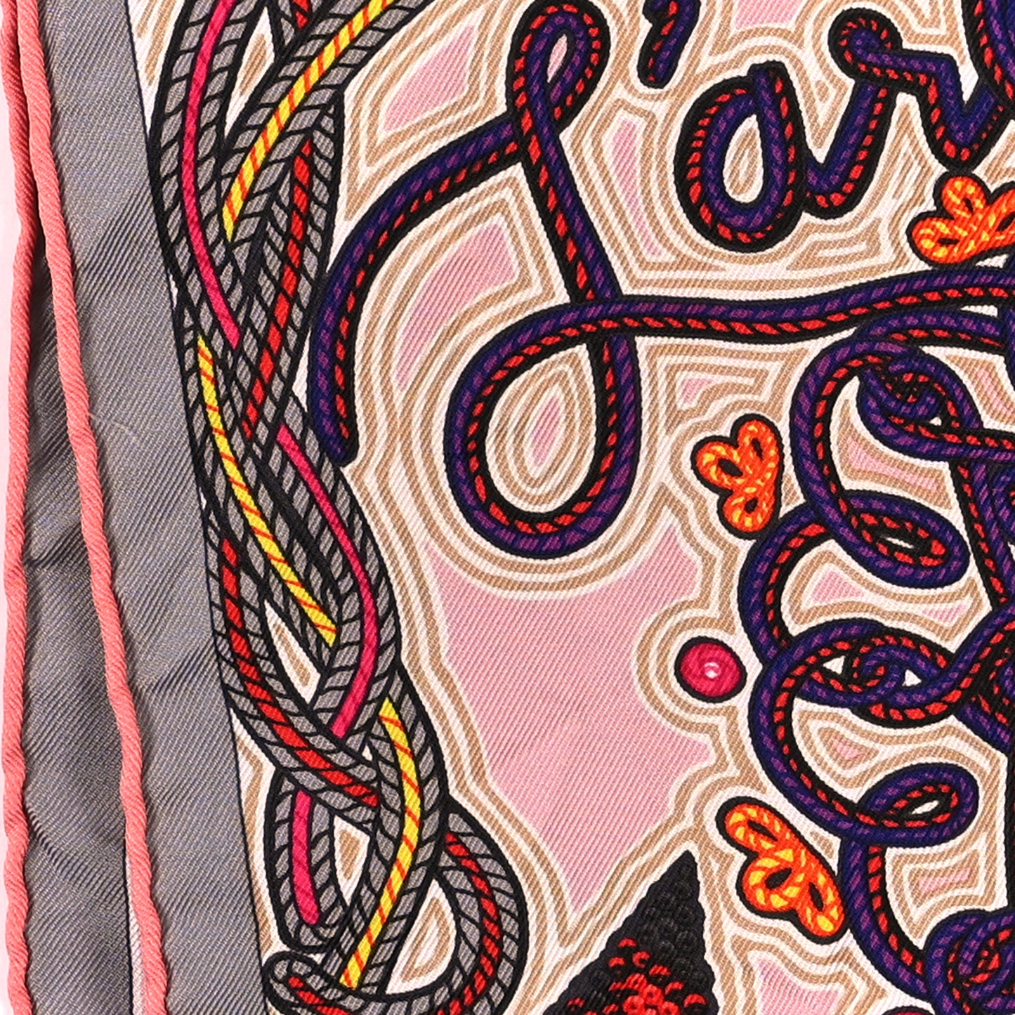 Silk L'Arbre Du Vent Scarf 90 Pink Multicolor