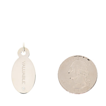 Tiffany Sterling Silver Diamond Valuable Oval Tag Charm 2 of 4