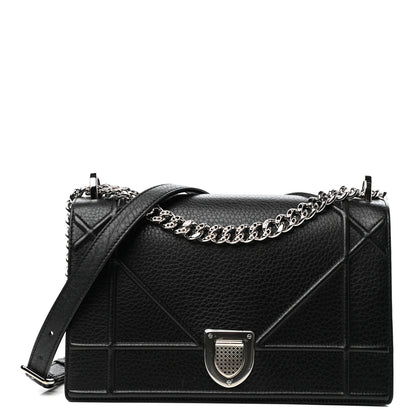 Christian Dior Grained Calfskin Medium Diorama Flap Bag Black 1 of 9