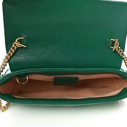 Gucci Azalea Calfskin Enamel Matelasse Diagonal Super Mini Torchon GG Marmont Shoulder Bag New Shamarock Emerald 5 of 11