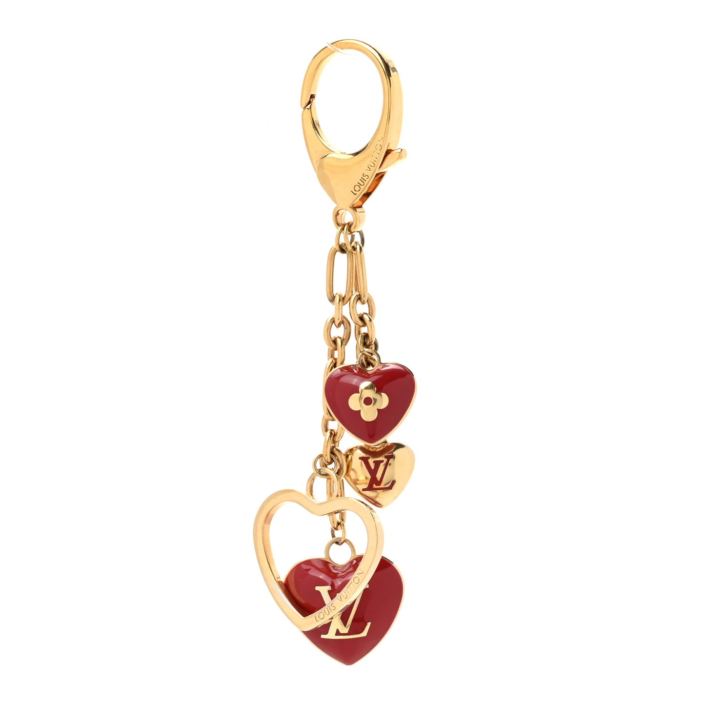 Coeurs Heart Bag Charm Key Holder Red