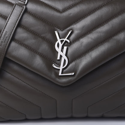 Saint Laurent Calfskin Y Quilted Monogram Medium Loulou Chain Satchel Kaki Fonce 11 of 11