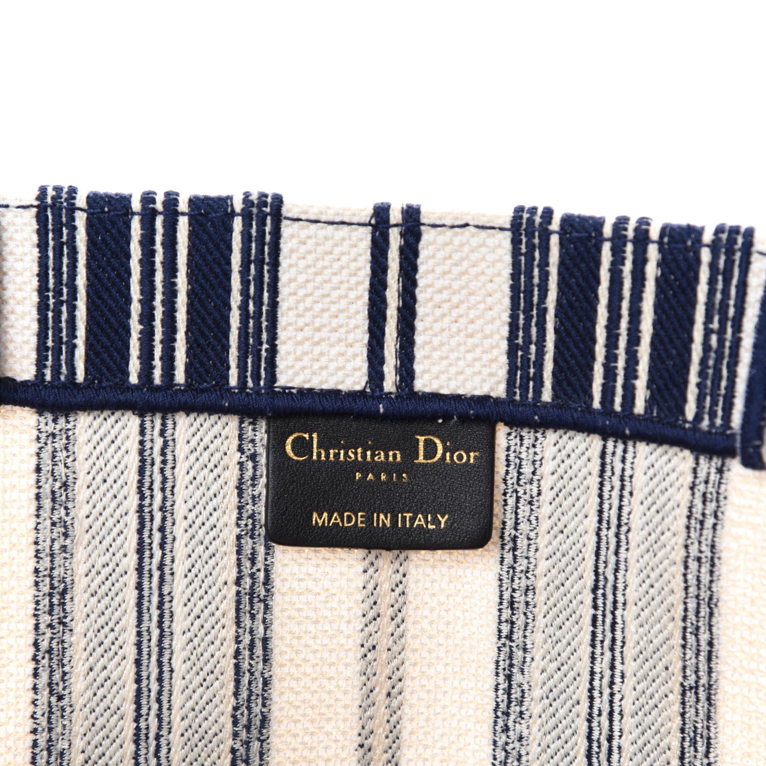 Christian Dior Canvas Embroidered Forte Dei Marmi Striped Book Tote Blue 12 of 14