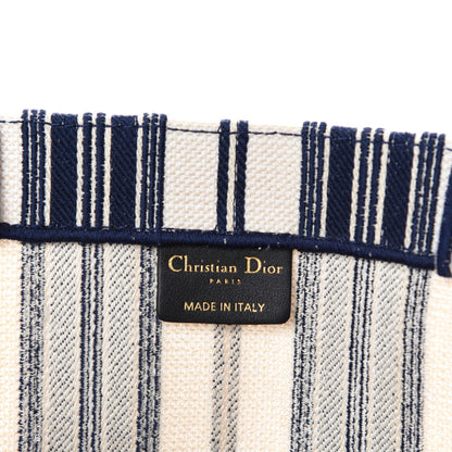 Christian Dior Canvas Embroidered Forte Dei Marmi Striped Book Tote Blue 12 of 14