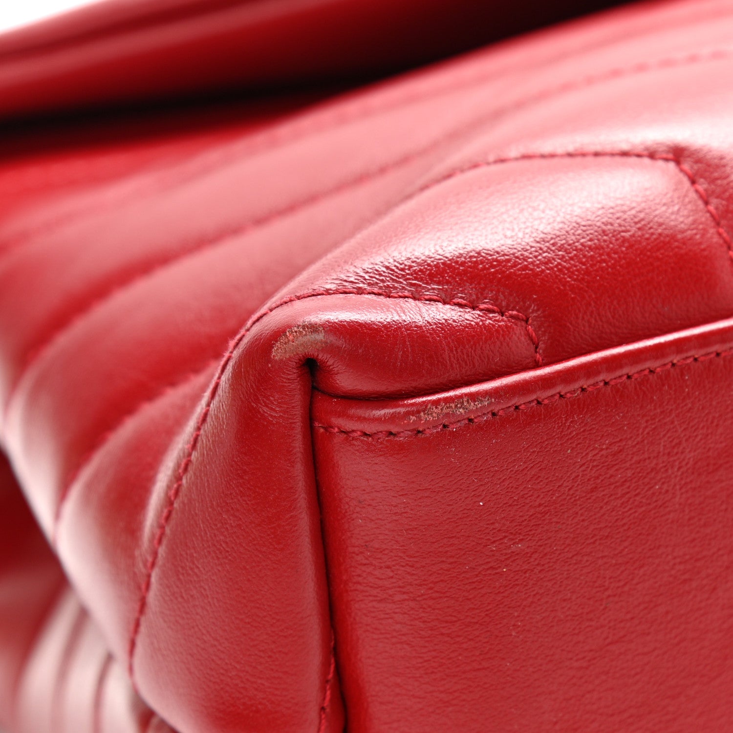 Saint Laurent Calfskin Y Quilted Monogram Small Loulou Chain Satchel Lipstick Red 10 of 11