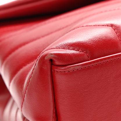 Saint Laurent Calfskin Y Quilted Monogram Small Loulou Chain Satchel Lipstick Red 10 of 11