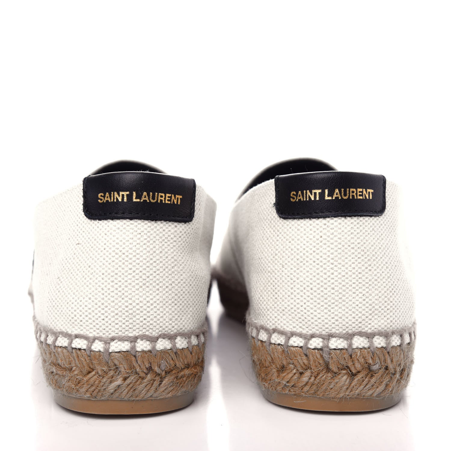 Saint Laurent Canvas Nappa Elba Light Logo Embroidered Espadrilles 37.5 Ecru 7 of 11