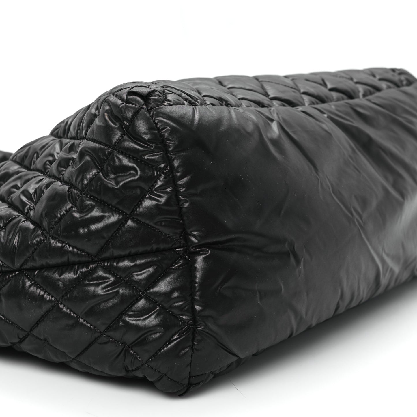 Nylon Quilted Large Coco Cocoon Tote Black