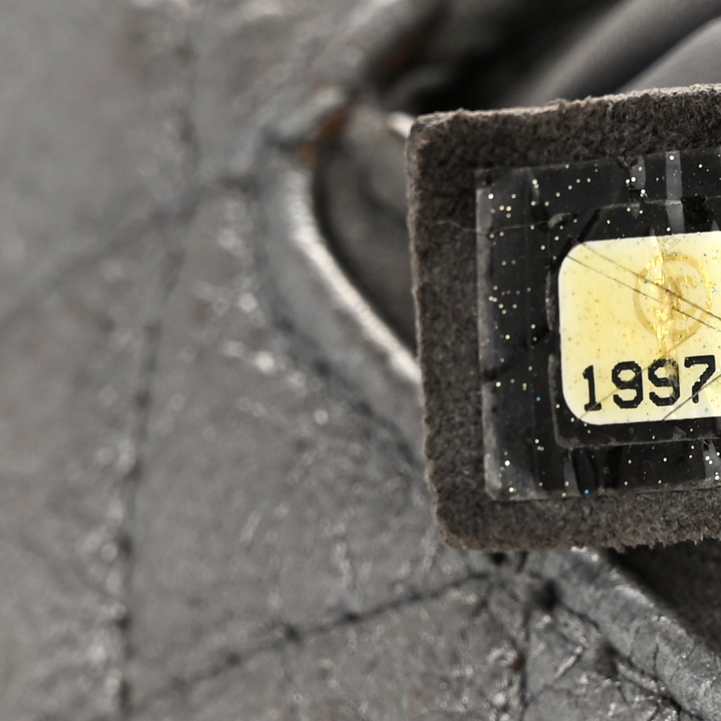 Metallic Calfskin Quilted Banane Waist Bag Fanny Pack Dark Silver