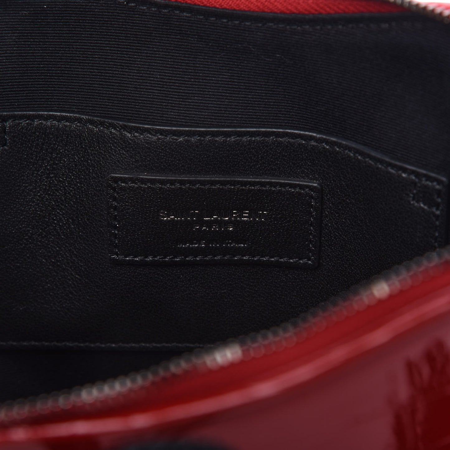 Patent Crocodile Embossed Sac Coeur Heart Shaped Clutch Red