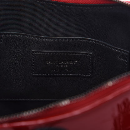 Saint Laurent Patent Crocodile Embossed Sac Coeur Heart Shaped Clutch Red 8 of 9