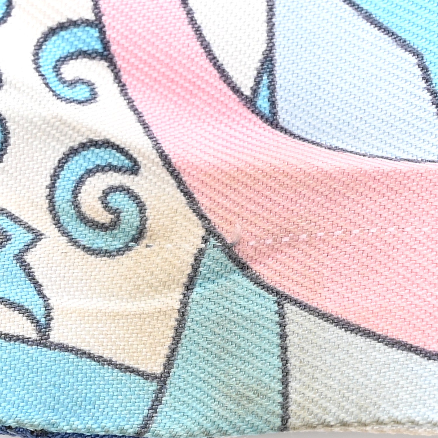 Hermes Silk Le Nombre D'Or Twilly Blue Jean Rose Pale Ciel 8 of 9
