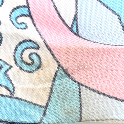 Hermes Silk Le Nombre D'Or Twilly Blue Jean Rose Pale Ciel 8 of 9