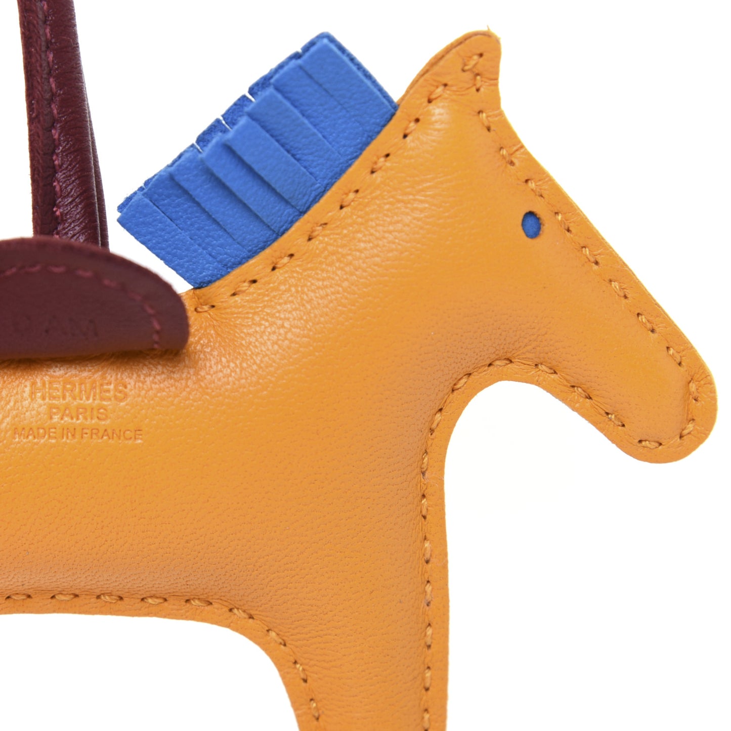 Milo Lambskin Grigri Rodeo Horse Bag Charm PM Jaune D'Or Bleu Zanzibar Rouge H