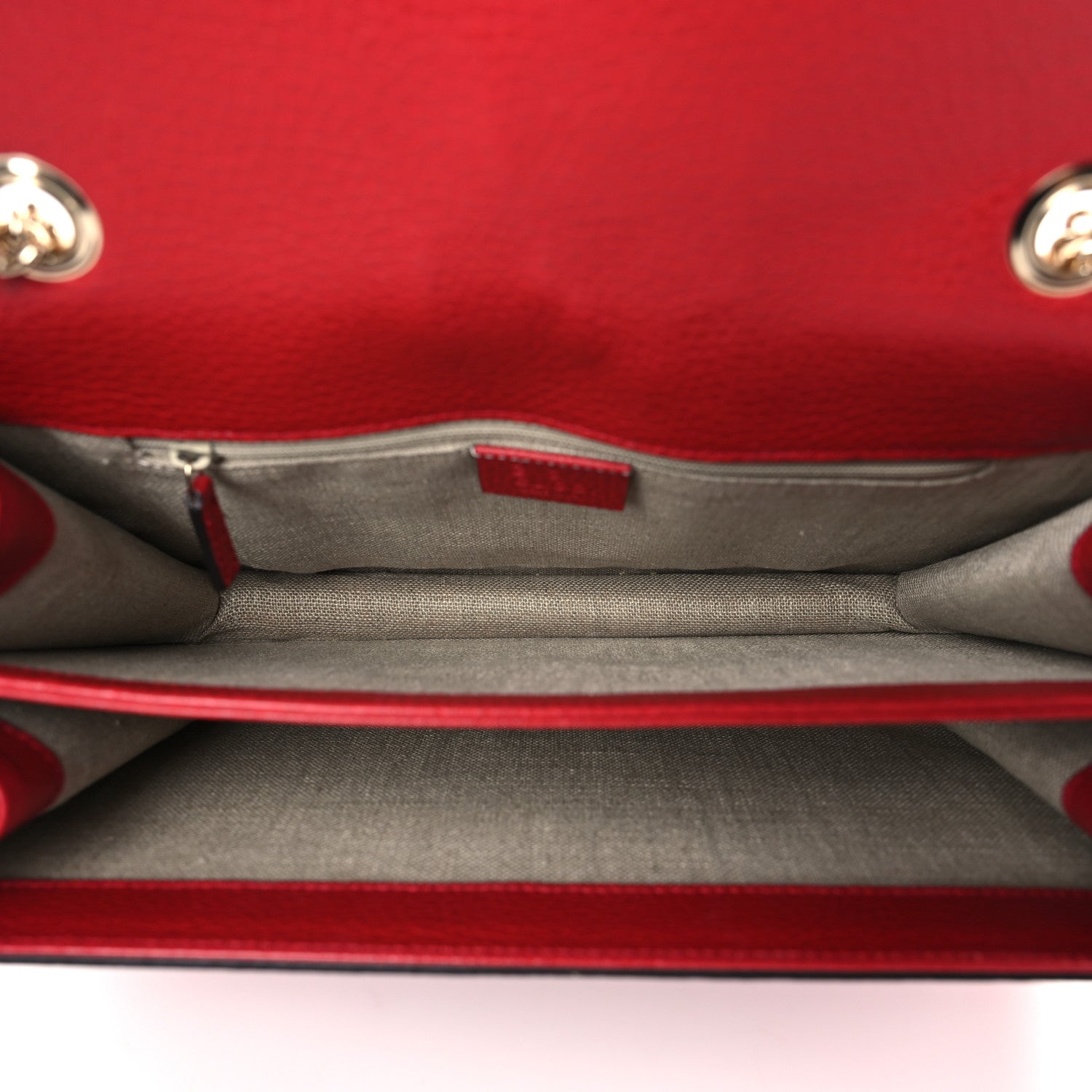 Gucci Dollar Calfskin Interlocking G Shoulder Bag Red 5 of 9