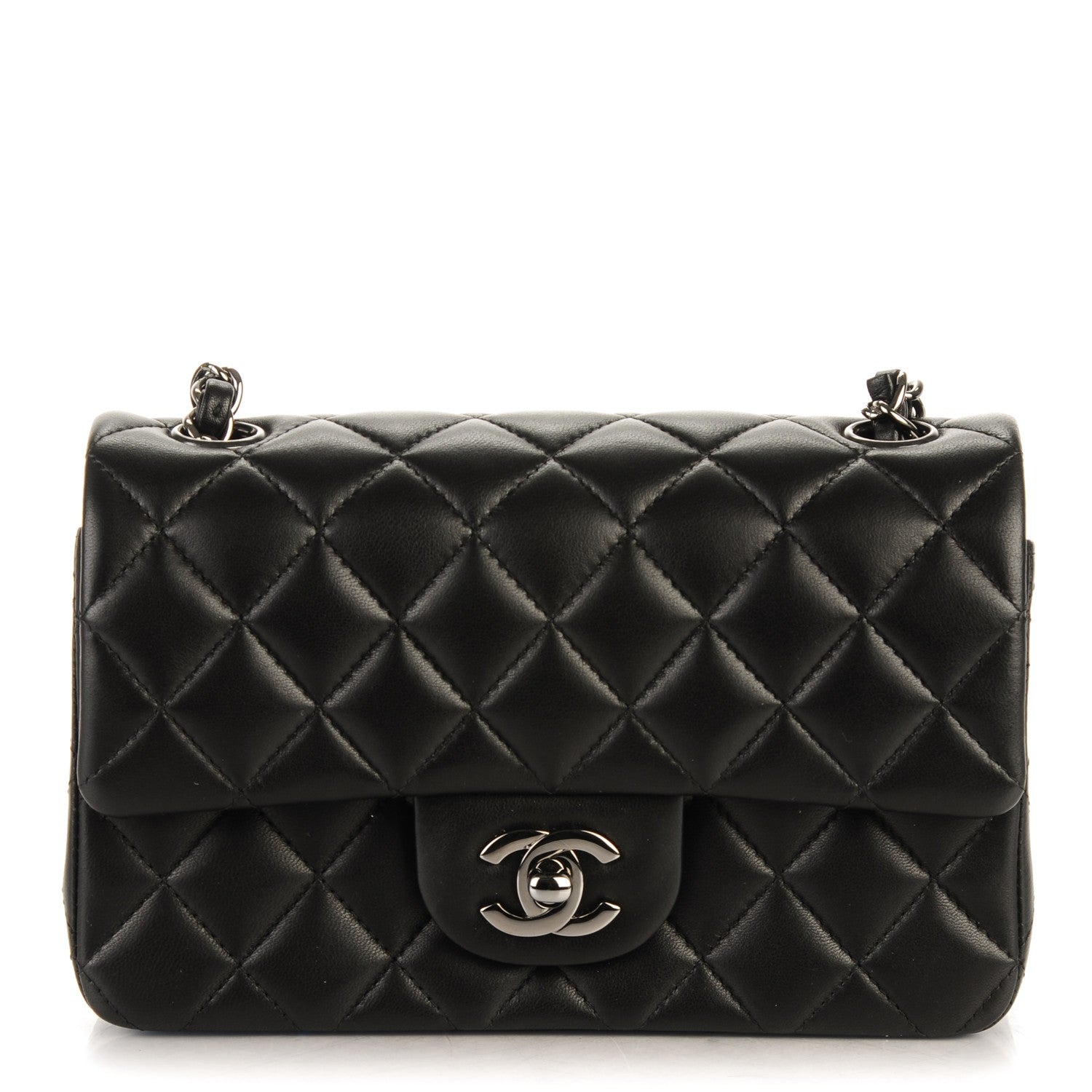 Chanel Lambskin Quilted Mini Rectangular Flap Black 1 of 7