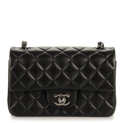 Chanel Lambskin Quilted Mini Rectangular Flap Black 1 of 7