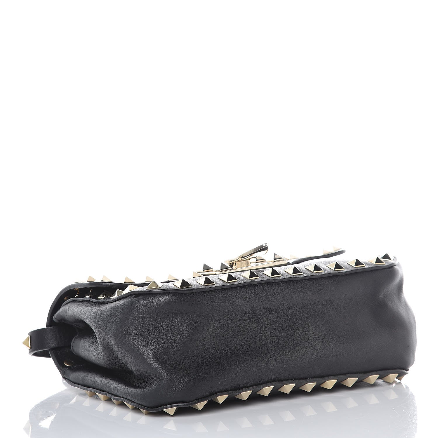 Valentino Garavani Vitello Mini Rockstud Flap Saddle Crossbody Bag Black 4 of 7