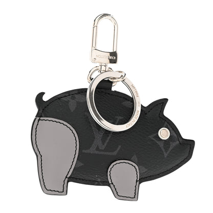 Louis Vuitton Calfskin Monogram Eclipse Pig Bag Charm Key Holder 1 of 5